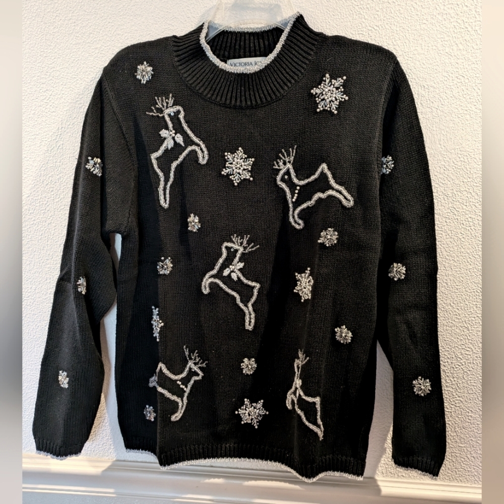 VTG Y2K Beaded Christmas Sweater